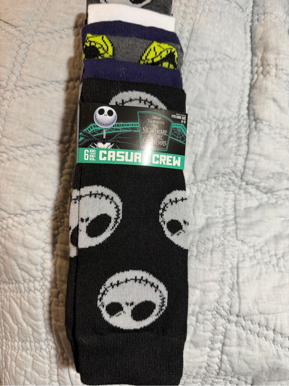 The Nightmare Before Christmas Jack Skellington Casual Crew Socks - Black